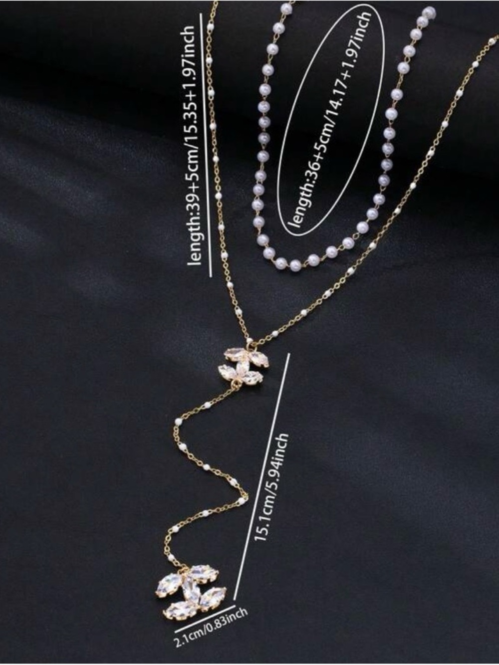 π©΅CC Necklace with Crystal Drops π©΅ - Picture 5 of 6